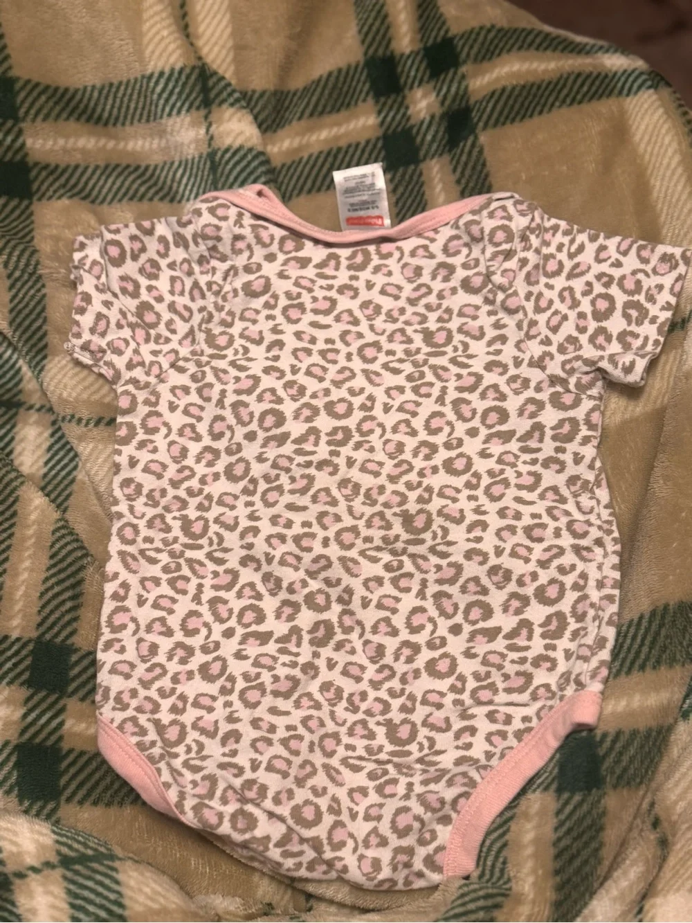 Fisher-Price Pink and White Leopard Print One-Piece Bodysuit